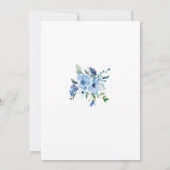 Invitation Aquarelle bleu Floral mariage (Dos)