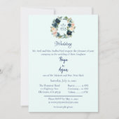 Invitation Aquarelle bleu Floral Mariage Hindu Ganesh (Devant)