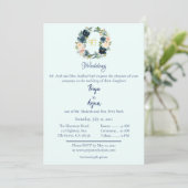 Invitation Aquarelle bleu Floral Sikh Ik Onkar Mariage (Debout devant)