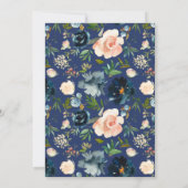 Invitation Aquarelle bleu Floral Sikh Ik Onkar Mariage (Dos)