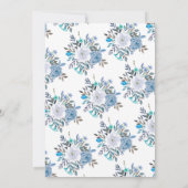 Invitation Aquarelle Bleu Floral Thé nuptial (Dos)