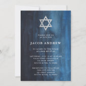 Invitation Aquarelle bleu foncé Barre d'aspect Mitzvah (Devant)
