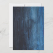 Invitation Aquarelle bleu foncé Barre d'aspect Mitzvah (Dos)