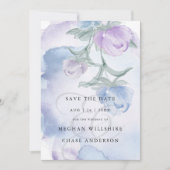 Invitation Aquarelle bleu foncé Pays Floral (Devant)