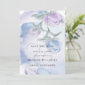 Invitation Aquarelle bleu foncé Pays Floral (Debout devant)