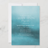 Invitation Aquarelle bleu glace Crystal Photo Graduation Part (Dos)