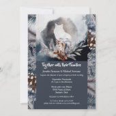 Invitation Aquarelle bleu-gris cendré (Devant)