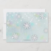 Invitation Aquarelle bleu hiver Wonderland Anniversaire (Dos)