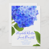 Invitation Aquarelle bleu Hydrangea Mariage (Devant / Derrière)