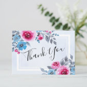 Invitation Aquarelle bleu Mariage (Debout devant)