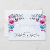 Invitation Aquarelle bleu Mariage (Dos)