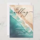 Invitation Aquarelle bleu marine (Devant)