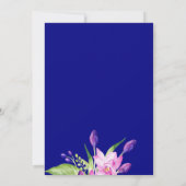 Invitation Aquarelle bleu marine rose pâle fête de retraite f (Dos)