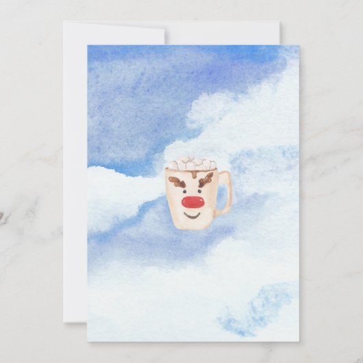 Invitation Aquarelle bleu moche de Noël Snowman (Dos)