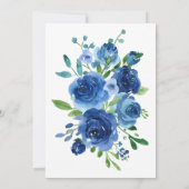 Invitation Aquarelle bleu moderne Baby shower floral garçon (Dos)