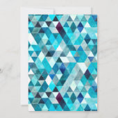 Invitation Aquarelle bleu moderne Barre Abstraite Mitzvah (Dos)