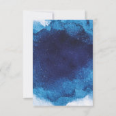 Invitation Aquarelle bleu moderne bat mitzvah (Dos)