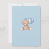 Invitation Aquarelle bleu moderne Boho Teddy Bear Baby shower (Dos)