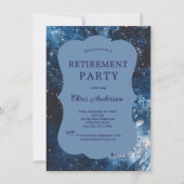 Invitation Aquarelle bleu moderne Business Retraite Party (Devant)