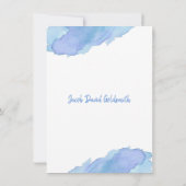 Invitation Aquarelle bleu moderne étoile de David BAR MITZVAH (Dos)