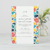 Invitation Aquarelle bleu naturel Jaune Mariage de tournesols (Debout devant)