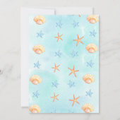 Invitation Aquarelle Bleu Océan Sous Le Baby shower De Mer (Dos)
