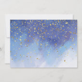 Invitation Aquarelle bleu & or Bébé (Dos)