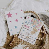 Invitation Aquarelle bleu ou rose Moderne Révélation de genre