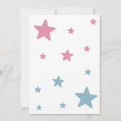 Invitation Aquarelle bleu ou rose Moderne Révélation de genre (Dos)