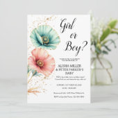 Invitation Aquarelle bleu ou rose Révélation de genre (Debout devant)