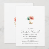 Invitation Aquarelle bleu ou rose Révélation de genre (Devant / Derrière)