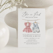 Invitation Aquarelle bleu ou rose Vêtements de bébé Révélatio