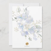 Invitation Aquarelle bleu outremer doux pois chéri (Dos)