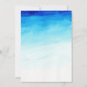 Invitation Aquarelle bleu pacifier bébé douche (Dos)