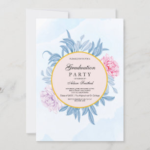 Invitation Aquarelle bleu pâle Aquarelle brillante graduati
