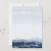 Invitation Aquarelle bleu paysage nature inspiré Mariage (Dos)