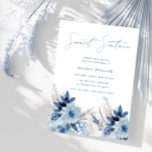 Invitation Aquarelle bleu poussiéreux Floraux doux 16 Anniver<br><div class="desc">Dusty Blue Watercolor Florals Sweet 16 Anniversaire Invitation Voir la collection correspondante dans Niche and Nest Store</div>