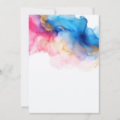 Invitation Aquarelle bleu rose et or Bébé Genre Révélation (Dos)