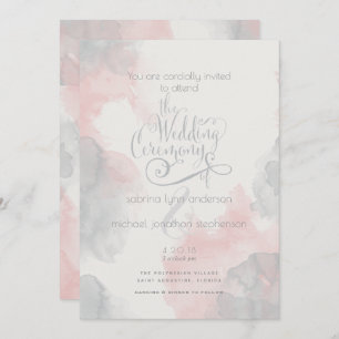 Invitation Aquarelle bleu rose pâle pour laBarefootBride™