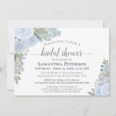 Invitation Aquarelle bleu rouille Fête des mariées florale (Devant)