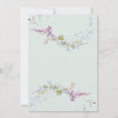 Invitation Aquarelle bleu rouille Mariage floral (Dos)