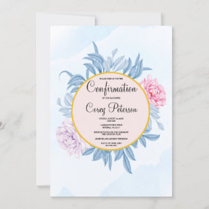 Invitation Aquarelle bleu rousse Aquarelle Succulente Confirm