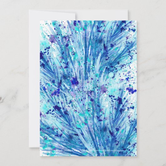 Invitation Aquarelle bleu splat nuptiale (Dos)