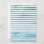 Invitation Aquarelle Bleu Stripes Drive Par Baby shower (Dos)