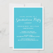 Invitation Aquarelle bleu superposition photo graduation (Dos)