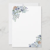 Invitation Aquarelle bleu Teapot Baby shower Floral (Dos)