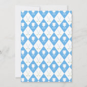 Invitation Aquarelle Bleu Trou en un Golf 1er Anniversaire (Dos)