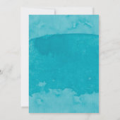 Invitation Aquarelle bleu turquoise Couples Floral Douche (Dos)