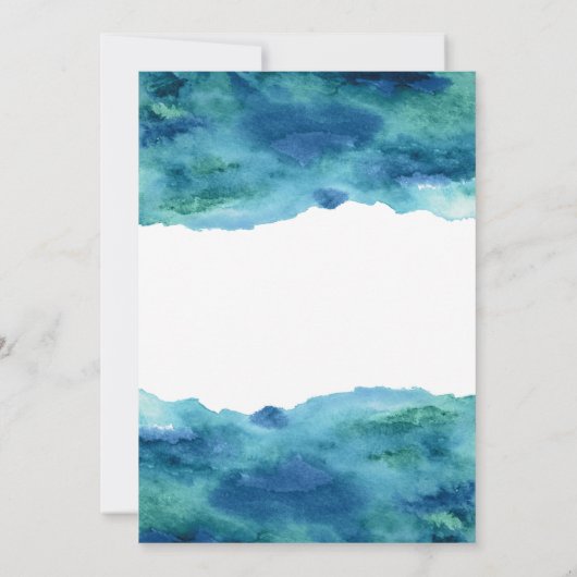 Invitation Aquarelle bleu vert Aqua Moderne Fêtons-nous !