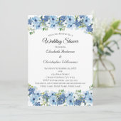 Invitation Aquarelle bleu vert Boho Floral Élégant (Debout devant)